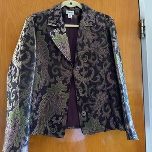 Chico's Vibrant Purple and Olive Jacket